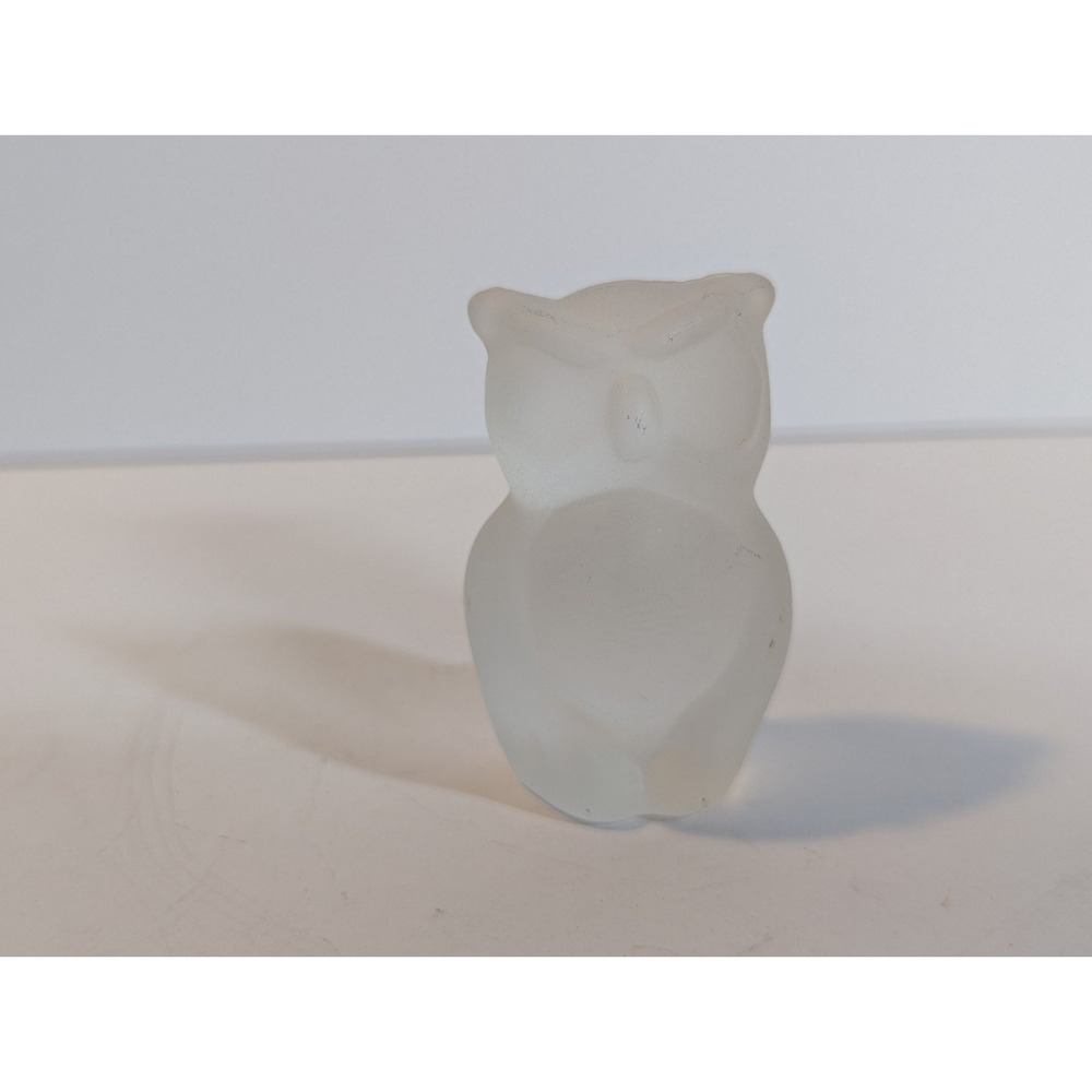 Vintage Frosted Crystal 2 1/4 in Owl